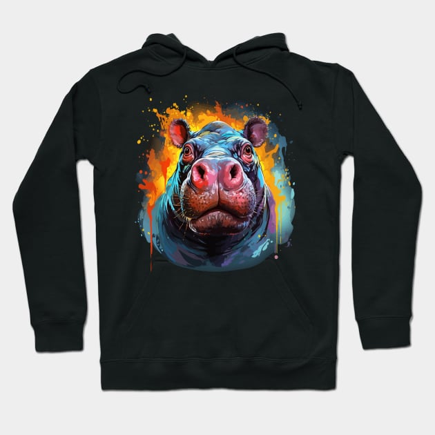 Hippo Rainbow Hoodie by JH Mart